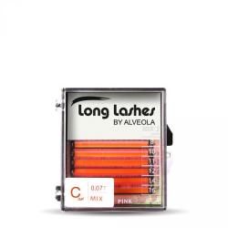 Long Lashes szempilla színes MIX pilla -PINK C 0, 07-8-10-11-12-14-16mm (LLC307000-5) - alveolashop