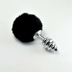 Lovetoy Spiral Pompon Metal Plug Black