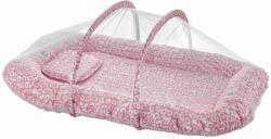 BabyJem Covoraș de dormit BabyJem cu plasă de țânțari - Pătrate, roz (554)
