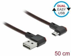 Delock EASY-USB 2.0 cablu EASY-USB 2.0 tip A - EASY-USB Micro-B, cu mufă curbată, ba (85270)