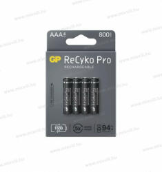 GP Batteries B22184 ReCyko Pro NiMH Akkumulátor HR03 (AAA) 800mAh 4db (B22184)