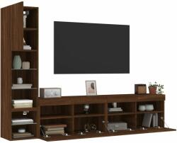 vidaXL 4 darab barna tölgyszínű szerelt fa TV-bútor LED-del (3216717)