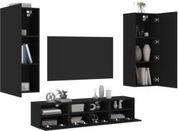 vidaXL 5 darab fekete szerelt fa falra szerelhető TV-bútor (3216540) - vidaxl