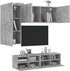 vidaXL 4 darab betonszürke szerelt fa fali TV-bútor (3216535) - vidaxl