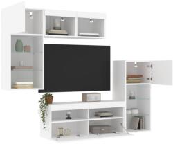 vidaXL 5 darab fehér szerelt fa fali TV-bútor LED-del (3216725)