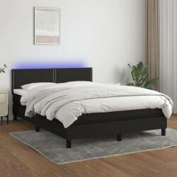 vidaXL fekete szövet rugós és LED-es ágy matraccal 140x200 cm (3133079) - pepita