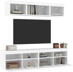 vidaXL 5 darab fehér szerelt fa fali TV-bútor LED-del (3216718) - vidaxl