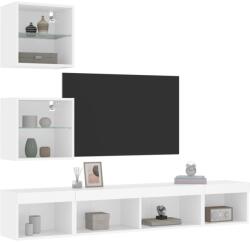 vidaXL 5 darab fehér szerelt fa fali TV-bútor LED-del (3216697)