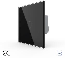 LIVOLO Intrerupator Simplu Cap Scara / Cruce cu Touch LIVOLO din Sticla - Protocol ZigBee EC - culoare negru
