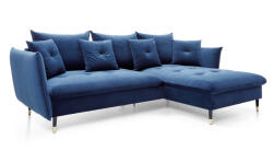  GLAM L alakú kanapé - kék Oldal: Jobbos