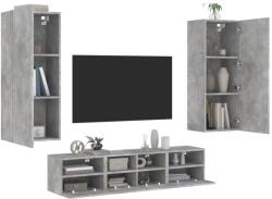 vidaXL 5 darab betonszürke szerelt fa fali TV-bútor (3216542) - vidaxl