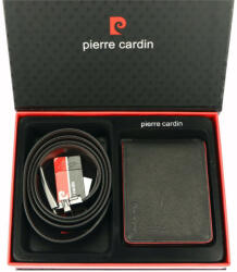 Pierre Cardin ZG-78 díszdobozos fekete bőr férfi pénztárca és öv 120 cm (ZG-78-BR-black)