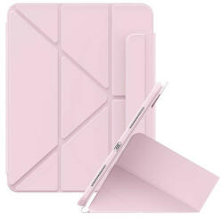 Apple iPad Pro 12.9 (2020), mappa tok, Apple Pencil tartóval, Origami Smart Case, Baseus Minimalist, rózsaszín - tok-shop