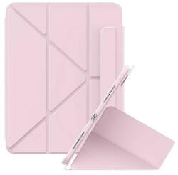 Apple iPad Pro 11 (2020 / 2021 / 2022), mappa tok, Apple Pencil tartóval, Origami Smart Case, Baseus Minimalist, rózsaszín - tok-shop