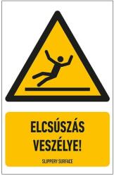 WORK-SIGN Elcsúszás Veszélye! Tábla 16X25cm (VET032001PVC01600250)