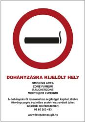 WORK-SIGN Dohányzásra Kijelölt Hely Öntapadós Matrica 21X30cm (TUT018005ONV02100300)
