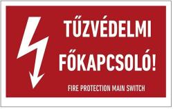 WORK-SIGN Tűzvédelmi Főkapcsoló Öntapadós Matrica 10X16cm (ERV018001ONV01600100)