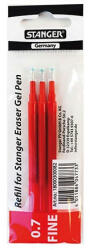 Zselés toll betét Stanger radírozható 0, 7 mm piros 3 db