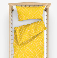 Goldea lenjerie pătuț din 100% bumbac - mozaic galben 110 x 125 și 35 x 55 cm Lenjerie de pat