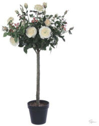 Bloomi Selyemvirág törzses rózsafa műanyag kaspóban műanyag 121cm fehér @ (DD61578)