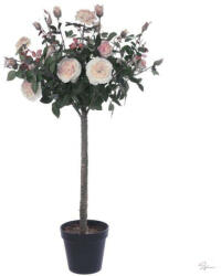 Bloomi Selyemvirág törzses rózsafa műanyag kaspóban műanyag 121cm rózsaszín, sárga @ (DD61582)