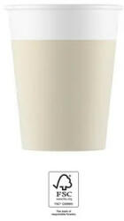 Unicolour Beige, Bézs papír pohár 8 db-os 200 ml FSC (PNN93661) - mesesajandek