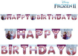 Disney Frozen II Leaf, Jégvarázs Happy Birthday felirat 200 cm (PNN91132) - kidsfashion