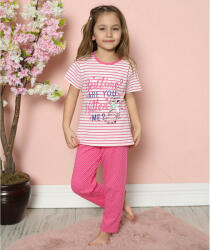 DomiKids Cicás-rózsaszín lány pizsama (Méret 98-104)
