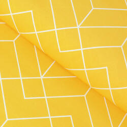 Goldea pamutvászon - mozaik mintás, sárga alapon 160 cm
