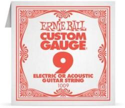Ernie Ball 1009 Coarde pentru chitară electrică acustică, Custom Gauge 9 Plain, oțel placat cu staniu, 9 (1009)