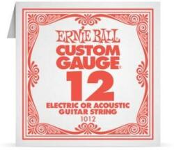 Ernie Ball 1012 Coarde pentru chitară electrică acustică, Custom Gauge 12 Plain, oțel placat cu staniu, 12 (1012)