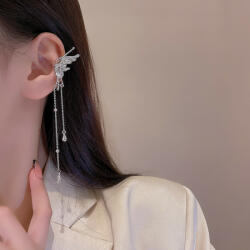 Highbling Bizsu fülbevaló ezüst pillangó függő fülbevaló E5310