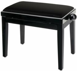 Proel PB85SBBBK Scaun pentru pian, reglabil pe înălțime, scaun din piele neagră, culoare negru lucios (PB85SBBBK)