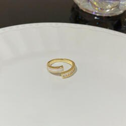 Highbling Bizsu gyűrű Nyitott gyűrű mérete állítható Gyöngyház-fele gyűrű J776