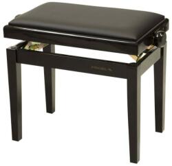 Proel PB90SBBBK Scaun pentru pian, reglabil pe înălțime, scaun din piele neagră, culoare negru lucios (PB90SBBBK)