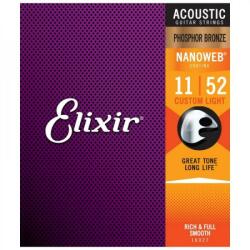 Elixir E16027 Fosfor Bronze NanoWeb (16027) 11-52 set de corzi acustice Custom Light 11-52 (E16027)