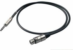 Proel BULK210LU2 Cablu simetric M, 2m negru, mufă jack stereo S5CPRO de 6, 3mm și XLR 3FVPRO, cablu HPC225 (BULK210LU2)