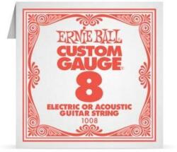 Ernie Ball 1008 Coarde pentru chitară electrică acustică, Custom Gauge 8 Plain, oțel placat cu staniu, 8 (1008)