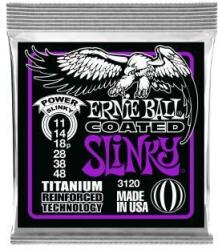 Ernie Ball 3120 Coarde pentru chitară electrică, Power Slinky Coated RPS, titan armat, 11-48 (3120)