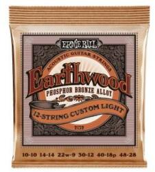 Ernie Ball 2152 Coarde chitară acustică, Earthwood 12 coarde Custom Light, Fosfor bronz, 10-48 (2152)