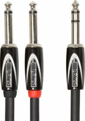 Roland RCC-5-TR28V2 Cablu de interconectare de 5 picioare/1, 5 m Cablu de interconectare jack TRS de 6, 3 mm - cablu Y cu jack TR de 6, 3 mm dublu de 6, 3 mm (RCC-5-TR28V2)