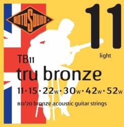 Rotosound TB11 Set de corzi pentru chitară acustică, 80/20 bronz, 11 15 22 22 30 30 42 52 (TB11)