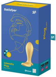 Satisfyer Dop Anal Satisfyer Intensity Plug Auriu grosime 3.7 cm lungime 11.3 cm vibratii , aplicatie SmartPhone