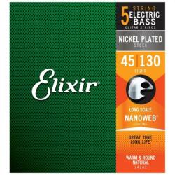 Elixir E14202 NanoWeb (14202) 45-130 Set de coarde pentru chitară bas ușor (E14202)