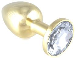 Rimba Dop Anal Rimba Butt Plug Metal With Crystal Auriu grosime 3 cm lungime 7.3 cm