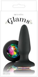 NS Novelties Dop Anal NS Toys Glams Rainbow Gem Negru grosime 3 cm lungime 10.5 cm