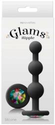 NS Novelties Dop Anal NS Toys Glams Ripple Rainbow Gem Negru grosime 2.6 cm lungime 11.3 cm