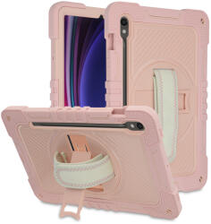 Techsuit Husa pentru Samsung Galaxy Tab S9 Plus / S9 FE Plus, Techsuit StripeShell 360, Pink