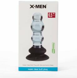 X-Men Dop Anal X-Men 3 Beads Anal Plug Albastru grosime 5 cm lungime 14.5 cm cu ventuza