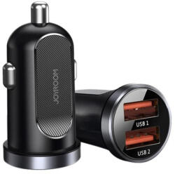 JOYROOM Incarcator Auto Dual USB, Fast Charging, QC3.0, 30W, JoyRoom (C-A09), Black